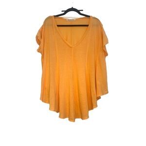 We The Free, Free People Vibrant Neon Orange Slouchy Cozy Oversized Top